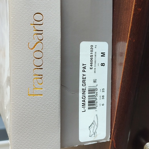 Franco Sarto Grey Patent Oxford Size 38/8 - Picture 9 of 9